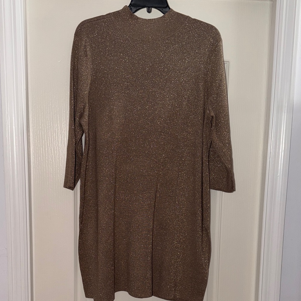 NWT Chico's Shimmering Gold Long Sleeve Tunic Top